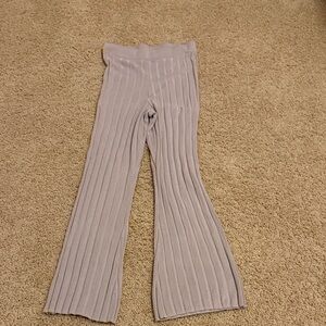 H&M Ribbed Knit Pants - Taupe color